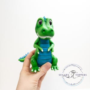 Dinosaur t-rex cake topper for cake decorating birthday cake topper for kids made from sugarpaste fondant
