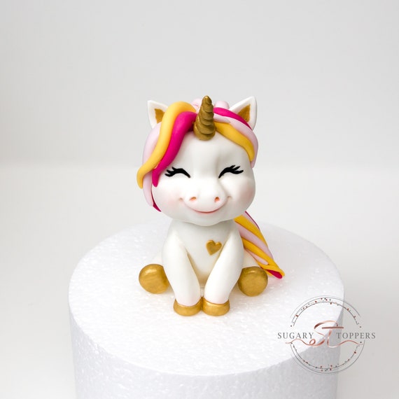 Topper per torta unicorno per torte che decorano torte di compleanno per  ragazze a base di fondente in pasta di zucchero -  Italia