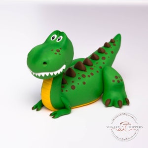 Dinosaur t-rex cake topper for cake decorating birthday cake topper for kids made from sugarpaste fondant