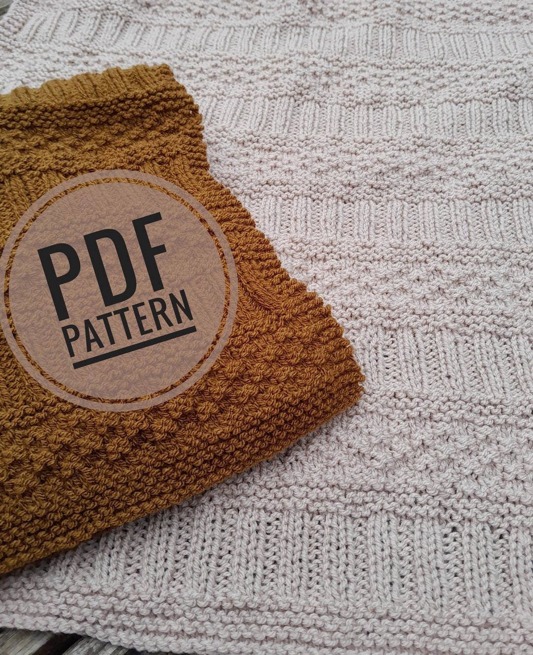 Knit and Purl Baby Blanket Pattern Easy Baby Blanket Knitting Pattern ...