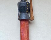 Antique Early 20th Century Larger Sized Penny Toy, Putz, Wooden Soldier or Policeman with Gun