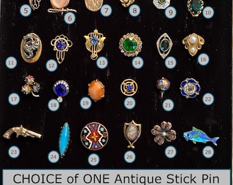 CHOICE of ONE Antique Stick Pin Enamel Birds