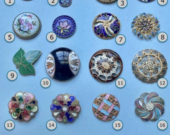 CHOICE of ONE Antique Enamel Button