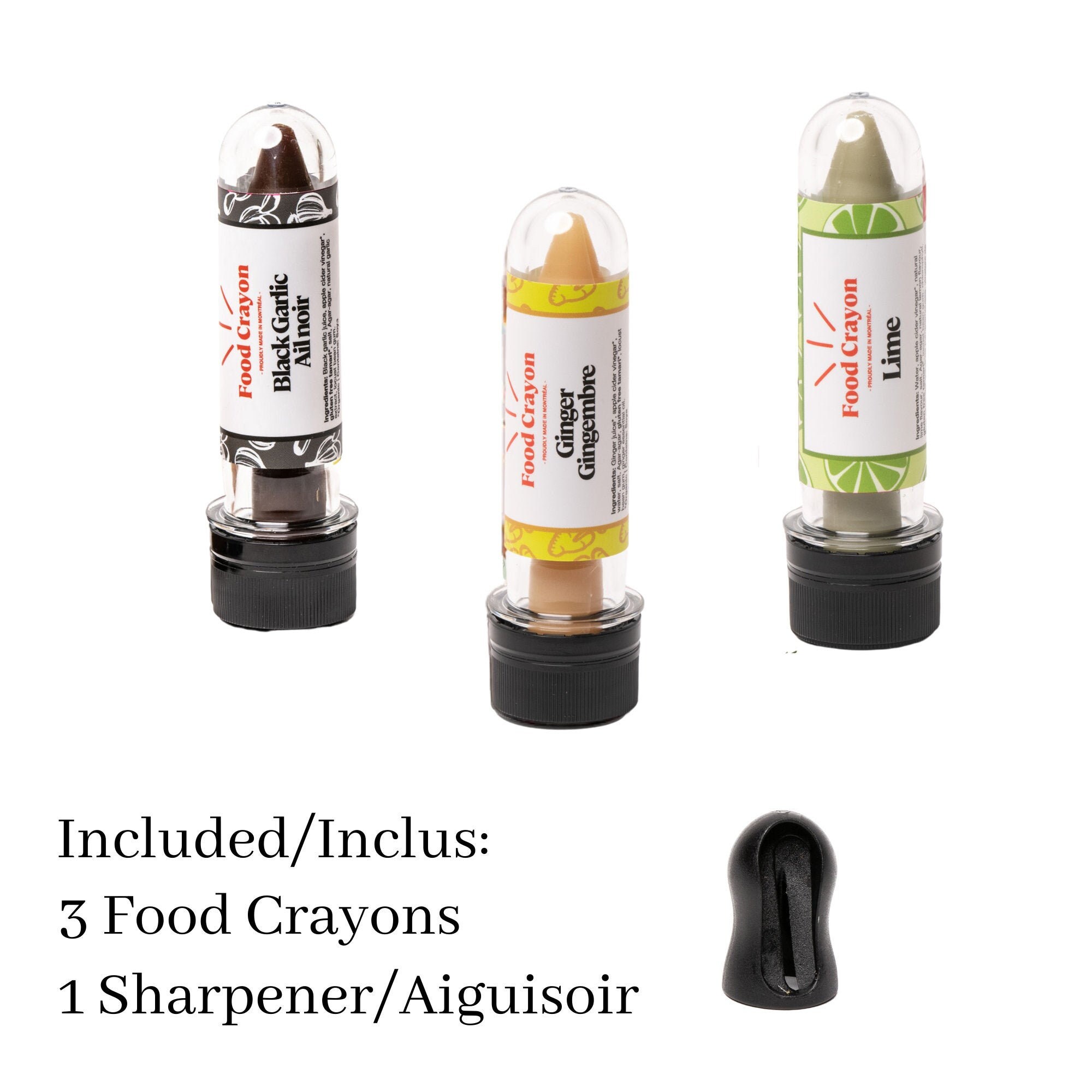 Trio Box Spice Crayon - Ginger, lime, black garlic (sharpener included ...
