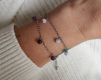 Healing Crystals Bracelet Chain Friendship Bridesmaid Boho Stacking Layering