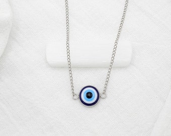 Evil Eye Bracelet Anklet: Stainless Steel Boho Chain