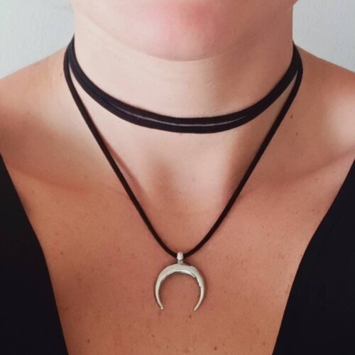 Half Moon Choker Necklace Bohemian Boho 