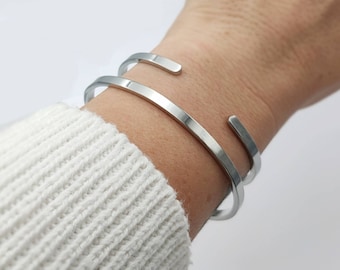 Cuff Bracelet Stainless Steel Stacking Minimalist Open Cuff Bangle