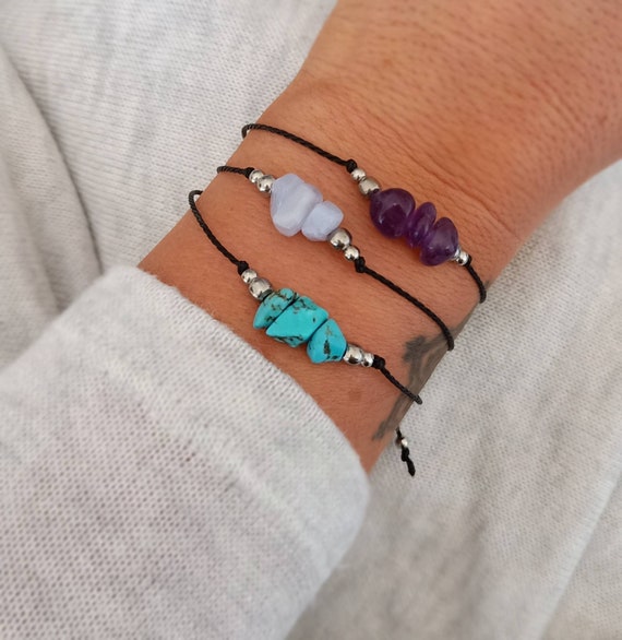 Healing Crystals Bracelet Friendship Bridesmaid Boho Gemstone Stacking Layering