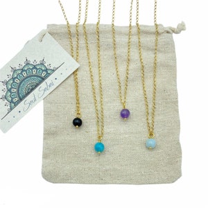 Crystal Necklace Gold Gemstone Golden Necklace Birthstone Dainty