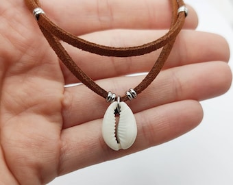 Cowrie Shell Anklet Beach Summer Suede Stacking Layering