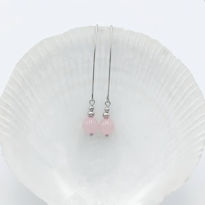Rose Quartz Earrings Long Earrings Dangle Crystal Earrings