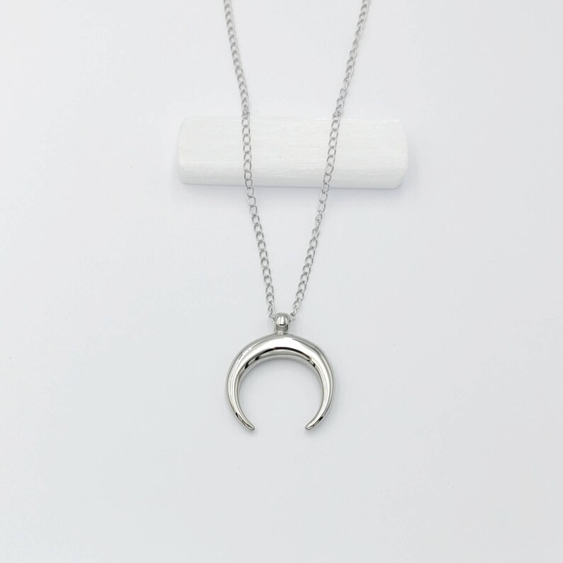 Half Moon Necklace Crescent Moon Celestial Stainless Steel Etsy Australia