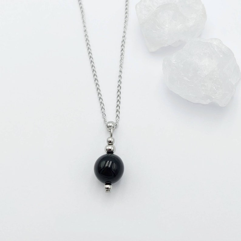 Black obsidian protection necklace Clearance