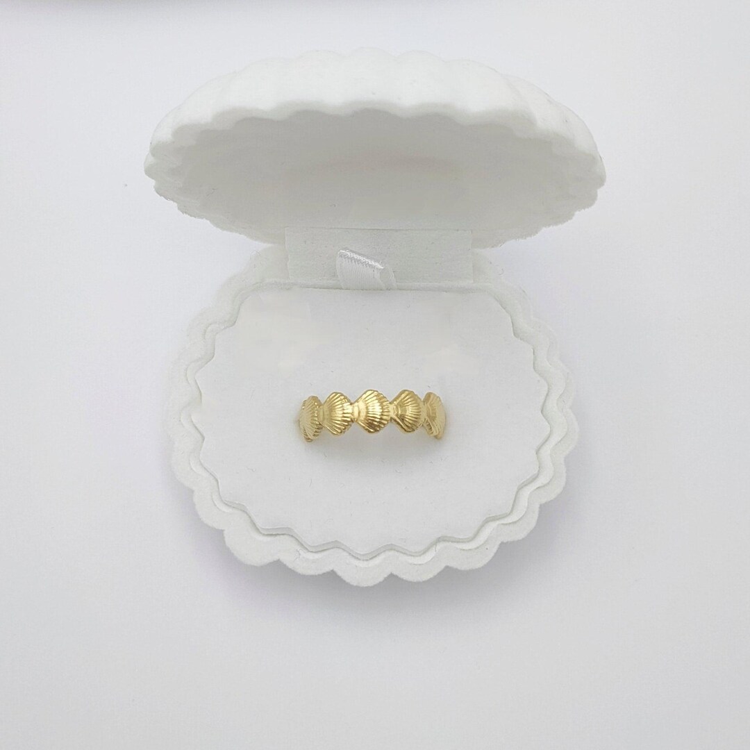 Shell Gold Plated Rings Gold Plated Shell Ring: Stainless Steel Beach Jewelry - Etsy