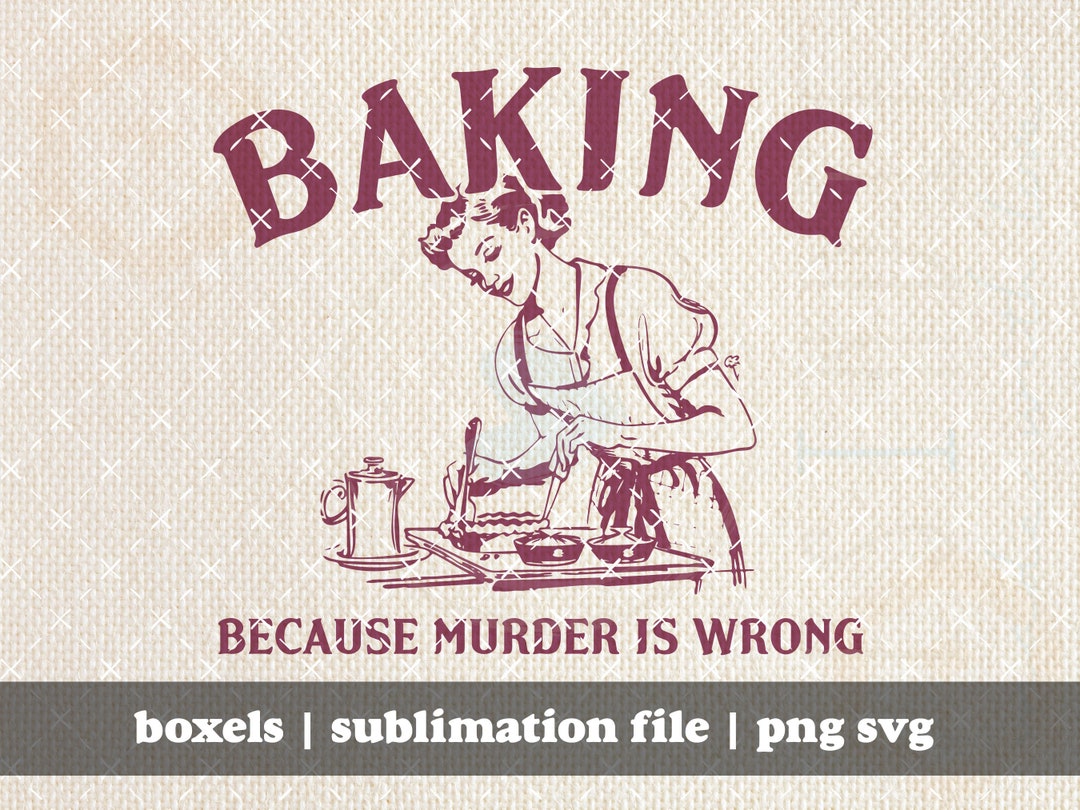 Backen weil Murder falsch ist Lustig Vintage 50er Jahre Hausfrau