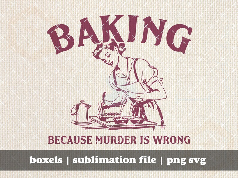 Backen weil Murder falsch ist Lustig Vintage 50er Jahre Hausfrau