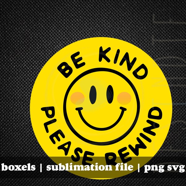 1980's Vintage Be Kind Rewind VHS Video Sticker Inspired By Original 80s Stickers Image | Instant Download | PNG SVG