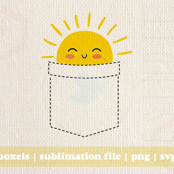 Sunshine in Pocket Summer Fun Sunshine Pocket Full of Summer Sun Shining Sun Pocket Mini Pocket Sun | Instant Download | svg png eps jpg