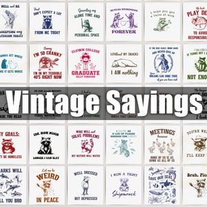300+ Vintage Sayings Designs (digital download files) Bundle 1