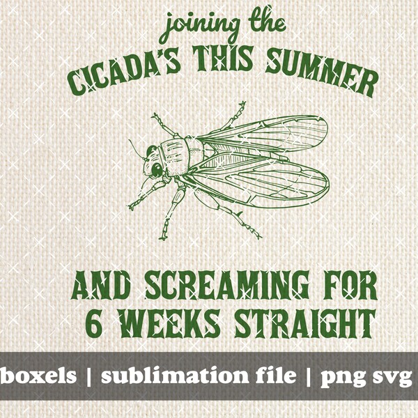 I'll Be Joining The Cicadas This Summer And Screaming for 6 Weeks Straight Bug Vintage Animal Sayings | Instant Download |  PNG SVG