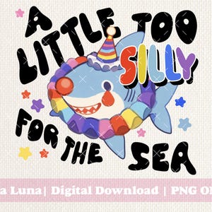 Too Silly For The Sea Shark Clown Clowncore Funny Sarcastic Retro Cartoon Balloon Animals Digital Clipart | Instant Download | PNG ONLY