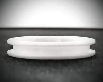 White Ceramic - Beveled Channel Ring Blank - 4/2