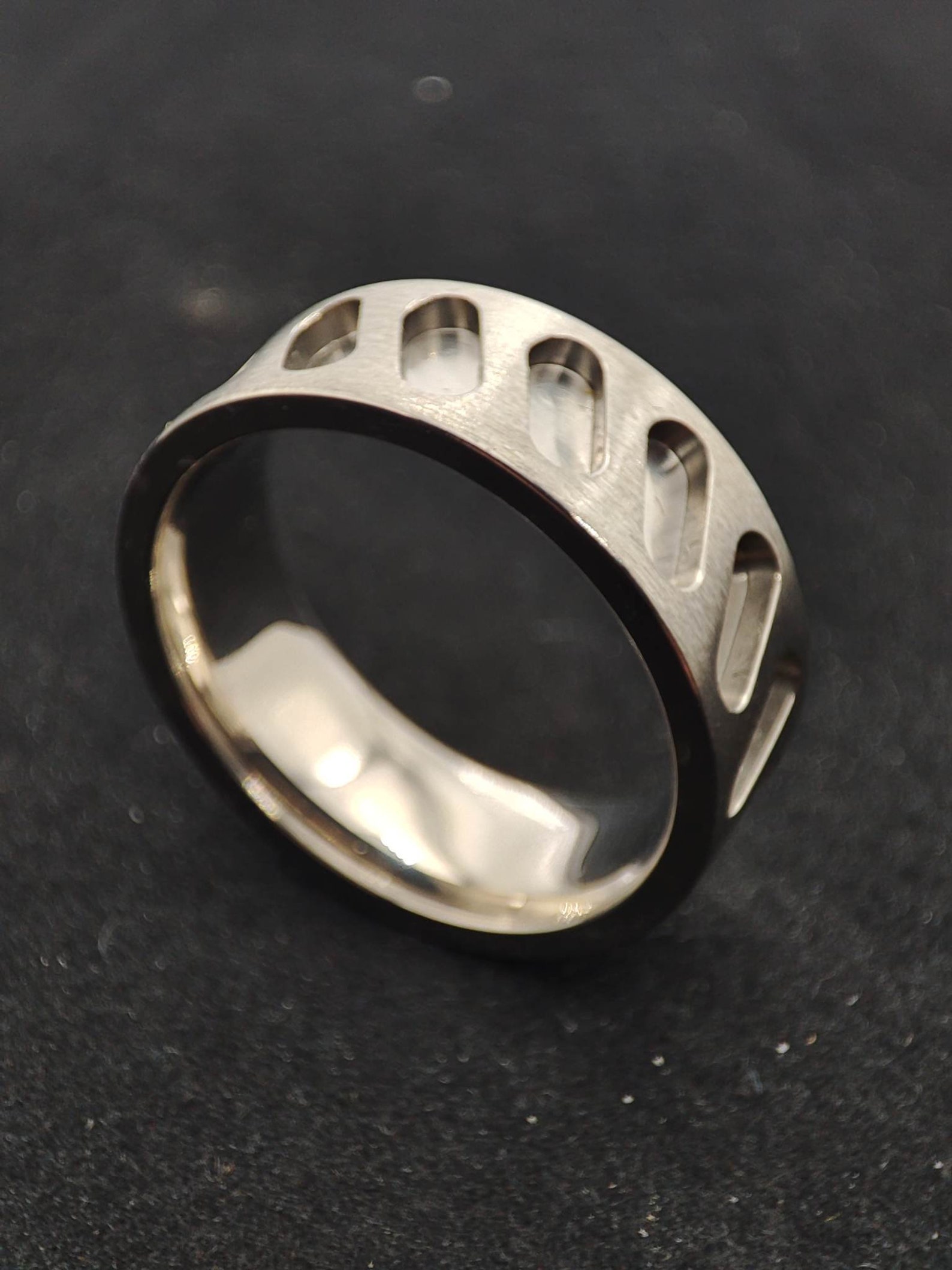 Titanium - Tilted Capsule Ring Blank - 8mm - Etsy