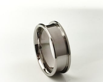 Stainless Steel - Wide Channel Ring Blank - 8/6