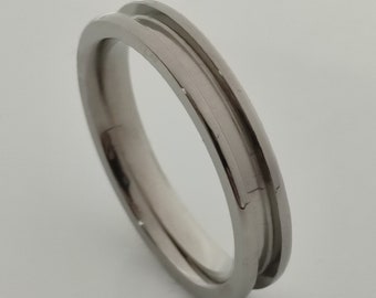 Titanium - Beveled Channel Ring Blank - 4/2