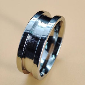 Stainless Steel - Channel Ring Blank - 8/4
