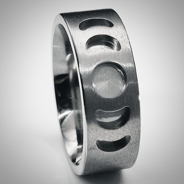 Titanium - Moon Phase Ring Blank - 8x10