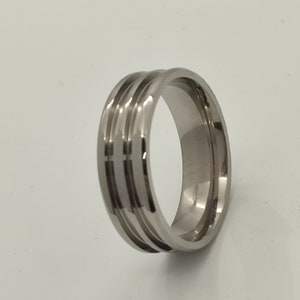 Titanium - Double Channel Ring Blank - 8/2x2