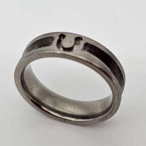 Titanium HorseShoe Focus Channel Ring Blank 6/3 image 4