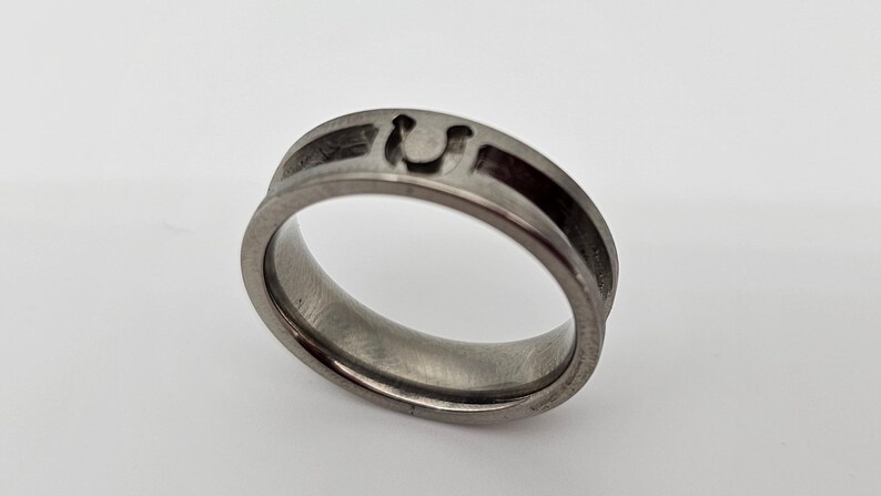 Titanium HorseShoe Focus Channel Ring Blank 6/3 image 4