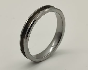 Tungsten - Beveled Channel Ring Blank - 4/2