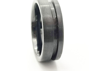 Ceramic Offset Channel Ring Blank - 8/2