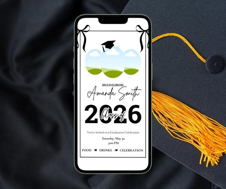 Notification For Graduation Graduation Photo Template Class Invitation Senior Party Celebration ...