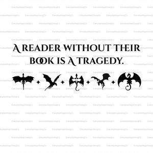 Drachen Buch SVG Digital Download Fantasy Design Lese Drachen Illustration Kunst Zitat Reader Shirt Bibliophile Geschenk Kunstwerk Datei Kommerziell