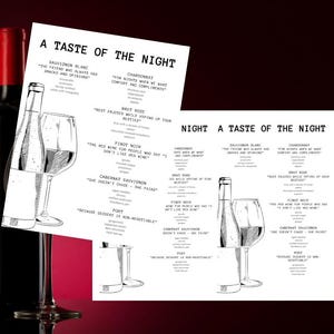 Wine Pairing Menu Template Design Editable File Digital Download Dinner ...