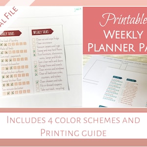 PRINTABLE Sticky Note Weekly Planner Pads: Daily & weekly chore checklists on a sticky note {Includes 4 color schemes + printing template}
