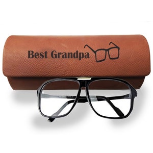 Fathers Day Personalized Leatherette Eye Glasses Case Engraved Sunglasses Eyeglasses Holder Great Gift for Woman Men Seniors Teens