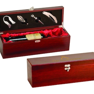 Personalized Wine Box Gift Set, Couples Wine Box, Monogrammed Wine Holder, Anniversary Gift,Fathers Day Gift, Wine Gift Box, Custom Wine Box