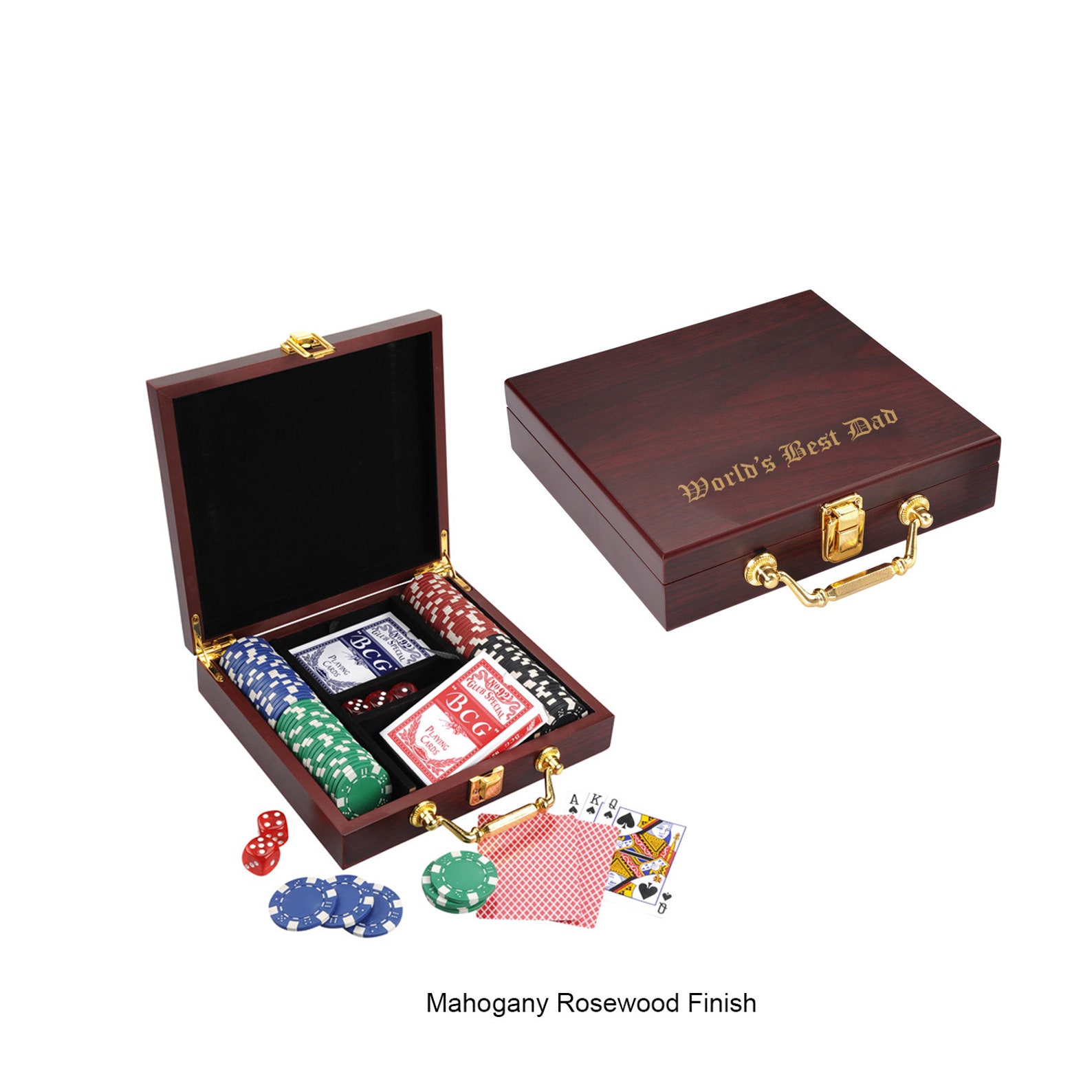 Personalized 100 Chip Poker Set Custom Engraved Games Gifts Etsy