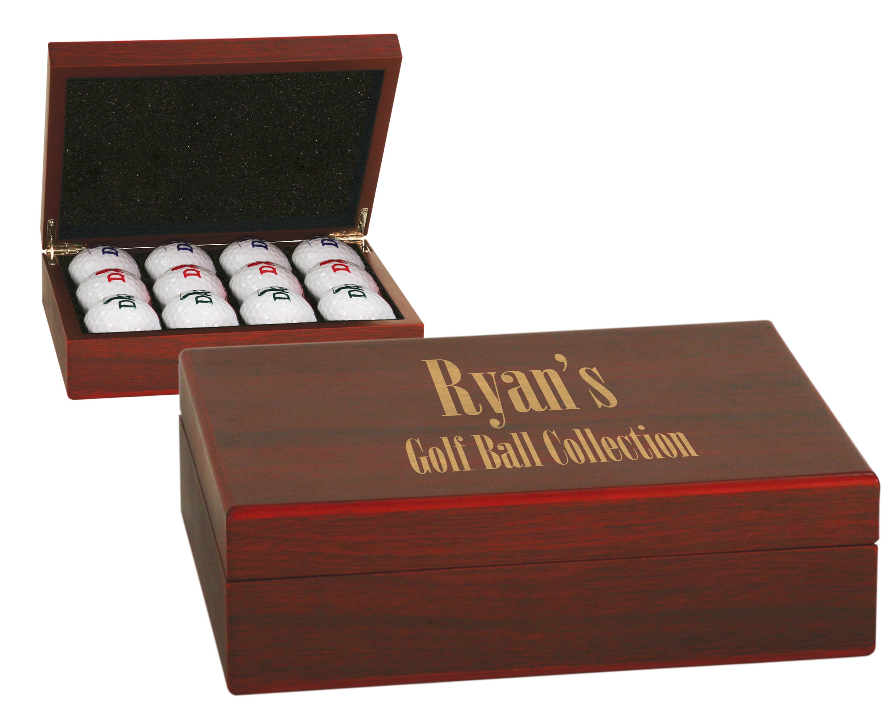 Personalized Golf Ball Case Collection Box Custom Engraved Etsy