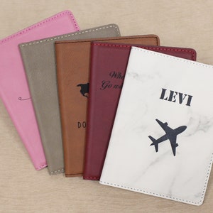 Fathers Day Passport Holder Personalized Custom Embossed Eco-Friendly Leather or Cork Passport Cover Travel Documents Case Passport Wallet
