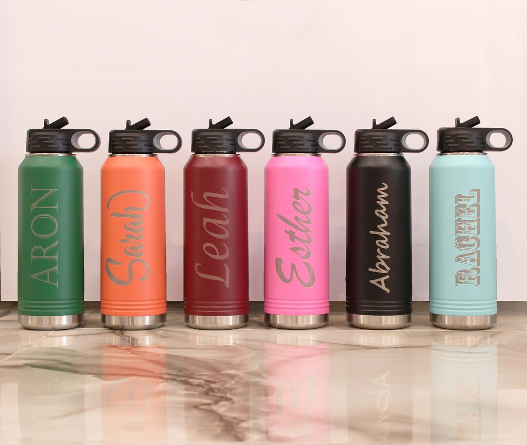 32oz Personalized Water Bottle With Straw | Custom Stainless Steel ...