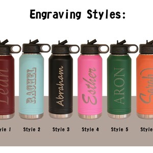 Personalized Sports Water Bottle w/ Straw Fathers Day Gift