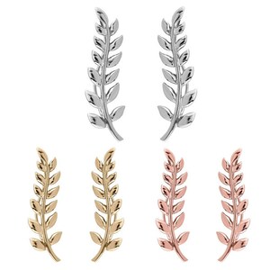 316L Surgical Steel Ear Vine, Ear Pin, Ear Crawler, Ear Sweep Earrings Leaves Choose Your Color image 2