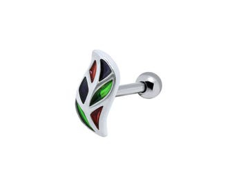 316L Surgical Steel Ear Cartilage Helix Tragus Stud Earring Ring Jewelry Leaf 16G